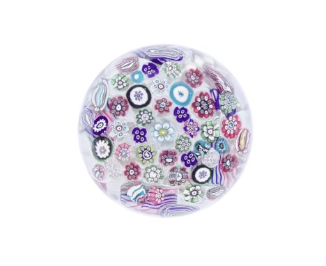 A very rare signed Silesian spaced millefiori magnum paperweight, Josephinenhütte glassworks, Schreiberhau, dated 1848The ass