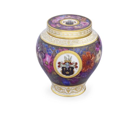 An important Flight, Barr and Barr Worcester armorial vase and cover, circa 1814-20Painted by Samuel Astles or Thomas Baxter,