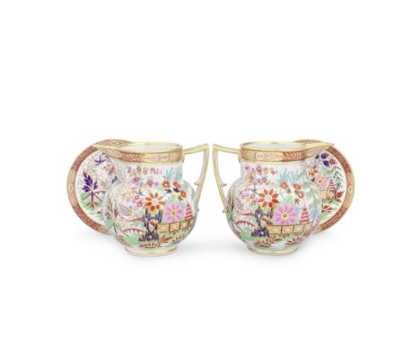 A pair of Barr, Flight and Barr Worcester serving jugs, together with two Flight, Barr and Barr stands, circa 1810-20Of gener