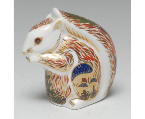 A Royal Crown Derby paperweight, Stoney Middleton Squirrel, commissioned by John Sinclairs, gold stopper, limited edition, 37