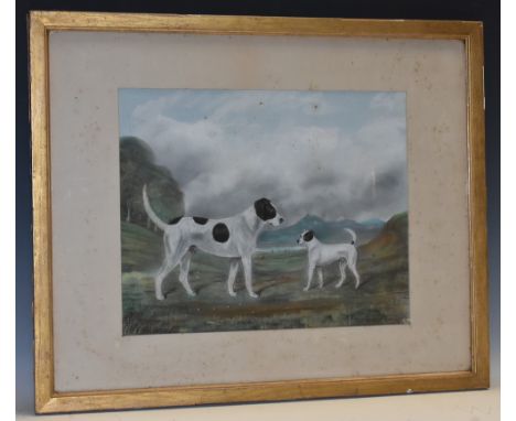 J S Warwick (19th century Journeyman School)Pointer Dog and Puppysigned, dated 1846, pastel, 32.5cm x 40cm