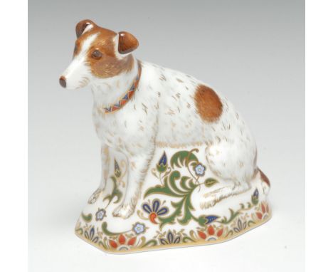 A Royal Crown Derby paperweight, Jackie, the Jack Russell, limited edition pre-release exclusive to  Roberts China Crystal &a