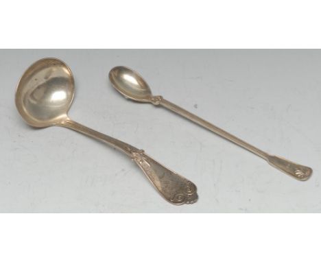 Tiffany &amp; Co - an American silver Beekman pattern sauce ladle, 18cm long; a sundae spoon, 19.5cm long (2)