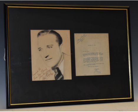 Harry Lillis "Bing" Crosby Jr. (1903 -1977) - an amateur's pencil and body colour portrait of Bing Crosby, later dedicated an