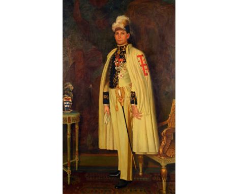 Continental School (early 20th century) Portrait of a European Nobleman, three-quarter, wearing the insignia and chivalric me
