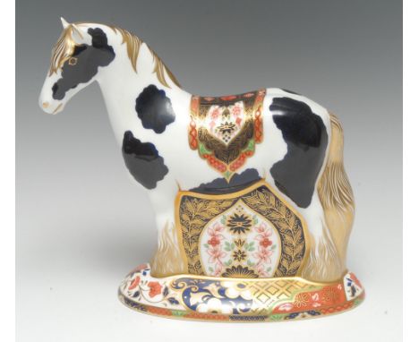 A Royal Crown Derby paperweight, Appleby Mare, commissioned by Sinclair's, printed mark, gold stopper, limited edition 194/15