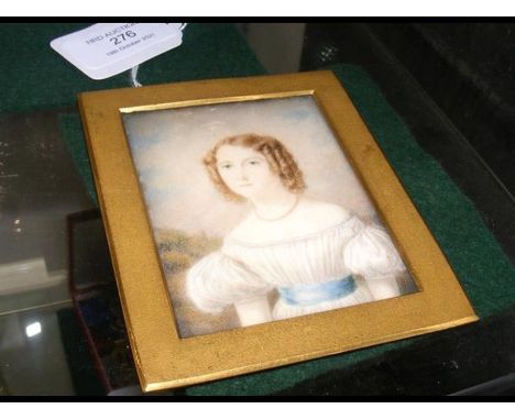 A Victorian miniature portrait of lady - 8.5cm x 6cm