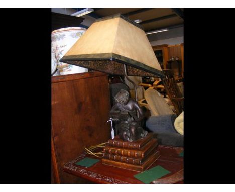 A decorative figural table lamp - 70cms high