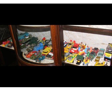 A selection of vintage die cast vehicles, AA badge