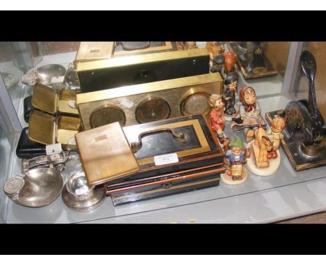 Various collectables including Hummel figures, silver pin dish etc