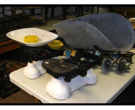 A set of vintage scales and one other