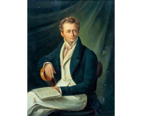 Porträtmaler (um 1830/40) Bildnis Louis Ferdinand von Hoffmann  Kniestück. Öl auf Holz. 35×27 cm. Rücks. bez. "Louis Ferdinan