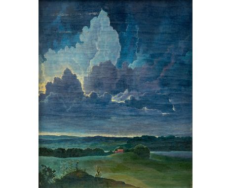 Riesen, Alexander von (Moskau, Berlin 1892-1964) Wolken über nächtlicher Landschaft  Öl auf Lwd. 68,5×56 cm. Rücks. Kohlezeic