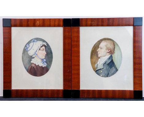 Naujok, G. (um 1929) Zwei Brustbildnisse im Oval  Das ostpreußische Ehepaar Bernhard Leinweber (Labiau, Quittanien 1763-1833)