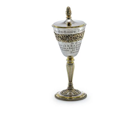 Deckelpokal als erster Preis für das Pferderennen in Doberan 1829  Berlin, um 1829 - Meister Georg Hossauer (1794-1874) Teilw