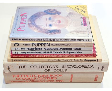 Puppenliteratur: Bestimmungsbücher und Preisführer  um 1968/92 a) Coleman, The Collector's Encyclopedia of Dolls (1968), b) T