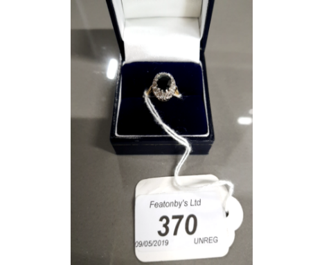 18CT GOLD DIAMOND AND SAPPHIRE RING 4G GROSS SIZE L