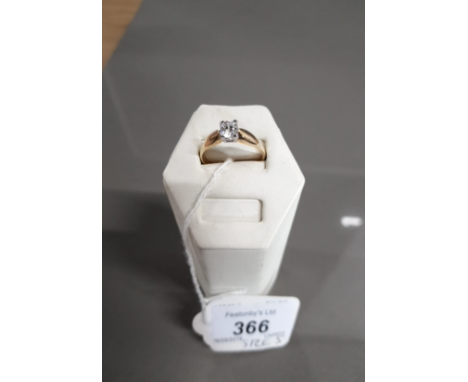 9CT GOLD AND CZ RING SIZE S