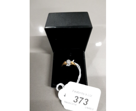 18CT GOLD DIAMOND SOLITAIRE RING .20 POINTS SIZE O