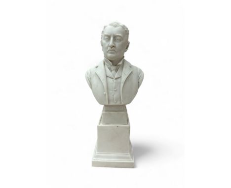A Robinson and Leadbetter Parian bust of Cecil Rhodes. Stamped to reverse for R&amp;L. Height 29cm.