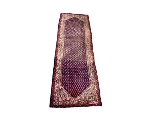 High Quality Persian 'Runner' Rug. With label 'Made in Iran'. Length 312cm x 109cm Width. BUYER TO COLLECT OR ARRANGE COURIER