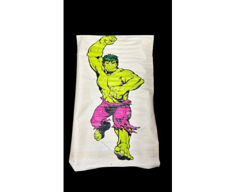 Vintage The Hulk Canvas Wall Poster. Copyright 1980 to the bottom of poster. Has been stored rolled up. A rare piece. Qty 1. 