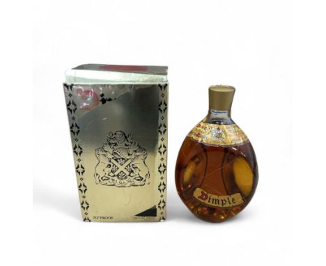 Boxed and Sealed Bottle of Dimple Old Blended Scotch Whisky. Box is in fair condition.