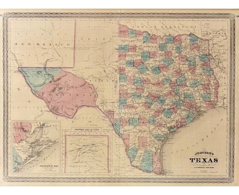Alvin .J. JOHNSON (American, 1827-1884) AN AMERICAN CIVIL WAR MAP, "Johnson's New Map of the State of Texas," NEW YORK, CIRCA