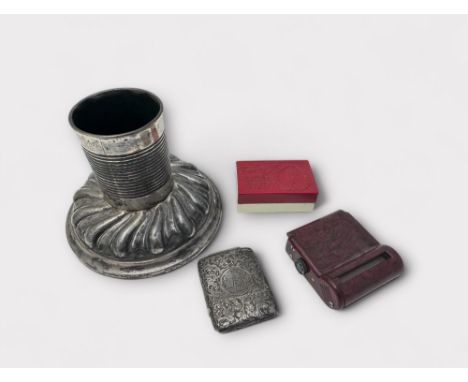 A Victorian silver table match striker with weighted base by Horace Woodward &amp; Co (Edgar Finley &amp; Hugh Taylor) London