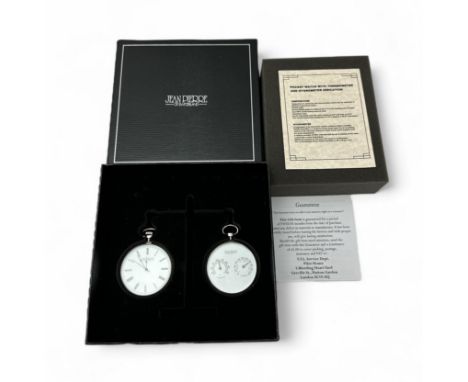 Jean Pierre of Switzerland Pocket Watch with Thermometer and Hygrometer Indicator. Boxed with original papers. In excellent c