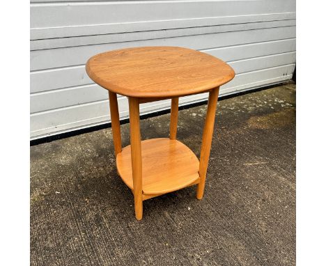 Ercol – an Ercol blonde elm side table, with circular top. Height 65cm, diameter 54cm. There are some very light surface scra