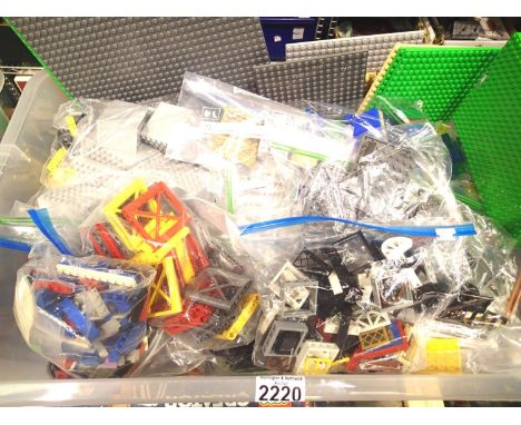 Box of assorted Lego parts including build bases, figures, bricks etc. P&amp;P Group 3 (£25+VAT for the first lot and £5+VAT 
