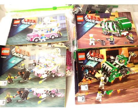 Two vehicles from The Lego Movie; 70805 Trash Truck and 70804 Ice Cream Machine, unboxed and missing figures. P&amp;P Group 2