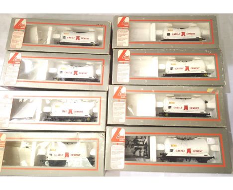 Eight Lima Castle Cement wagons (only one with detail pack) some with detail added. P&amp;P Group 1 (£14+VAT for the first lo