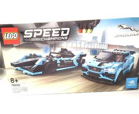 Lego 76898 Speed Champion Formula E Panasonic Jaguar Racing Gen 2 and Jaguar 1-Pace and Trophy. P&amp;P Group 1 (£14+VAT for 