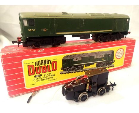 Hornby Dublo 2233, Co-Bo diesel in fair - good condition, touch ins etc. box is fair and a four wheel motor bogie. P&amp;P Gr