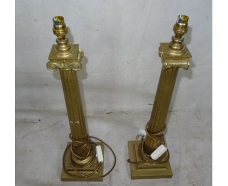 A pair of Doric column lamp bases from the Bank of England