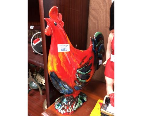 A LARGE ANITA HARRIS CERAMIC COCKEREL FIGURE 