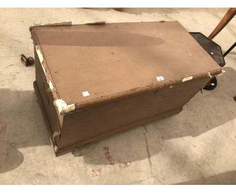 A VINTAGE PAINTED PINE BLANKET CHEST (FOR RESTORATION) 