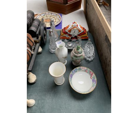 A COLLECTION OF ITEMS TO INCLUDE A BRIAN WOOD ' JAZZ ' CLOCK ETC 