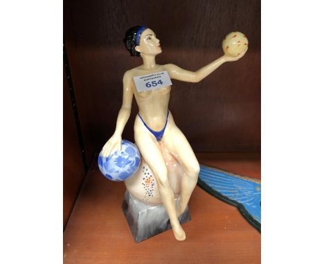 A PEGGY DAVIES CERAMIC ARTISTS COLOURWAY NUDE FIGURE, SIGNED TO BASE 