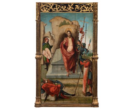 MASTER OF ASTORGA (active in Astorga, León, ca. 1510-1530)."Risen Christ".Oil on panel.Inexportable work declared an Asset of