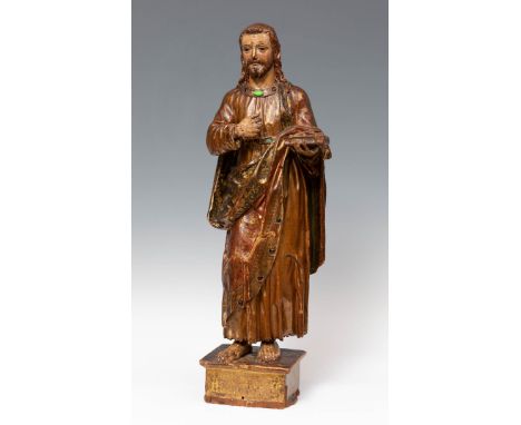 Romanesque school; second half of the 16th century."Saint John the Baptist".Carved, polychromed and stewed wood.It presents f