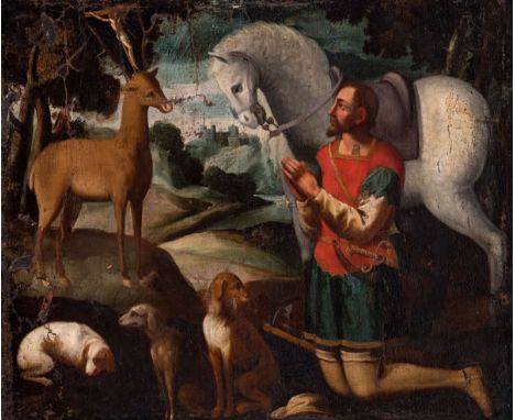 Flemish school; early 17th century."Saint Hermenegild".Oil on canvas.Measurements: 104 x 125 cm.Saint Hermenegild was the son