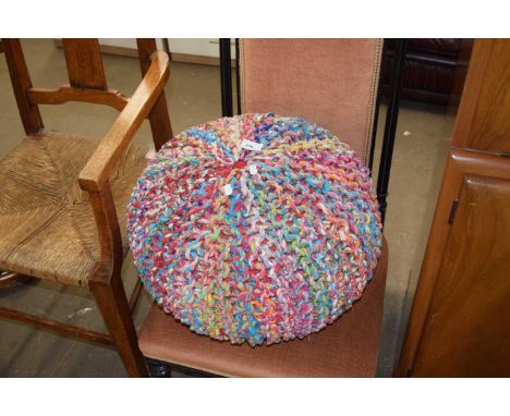 Large string covered footstool