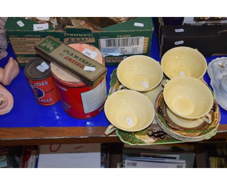 Group of three vintage tins to include Cow &amp; Gate together with a quantity of Myott table wares