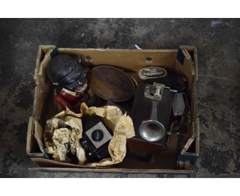 Novelty money box, brass model planes, vintage cameras, table lighter etc Notice from the the-saleroom.com: These items are l