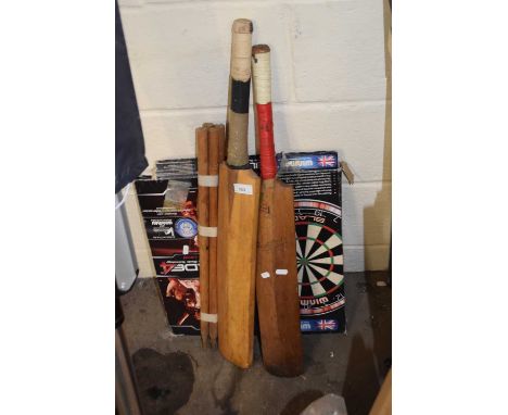 Dartboard, cricket bat etc