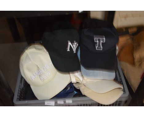 Box of baseball caps