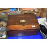 19th century rosewood writing box (for restoration)